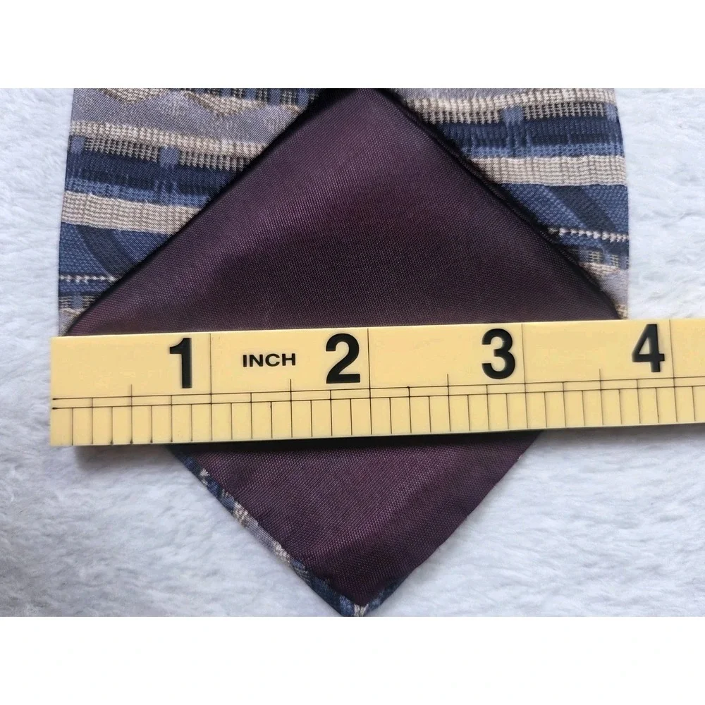 Vintage Superba Loosen Up Silk Tie Blue Taupe Stripe Pattern Classic Business...